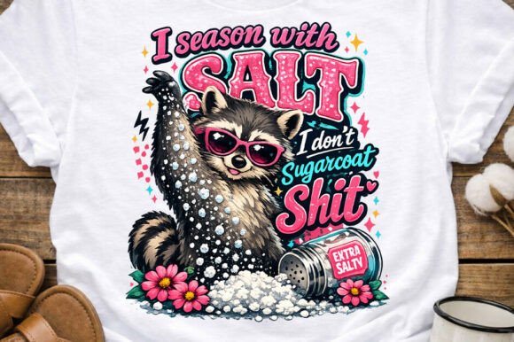 Download I Season with Salt Funny Raccoon PNG - Fun Collection