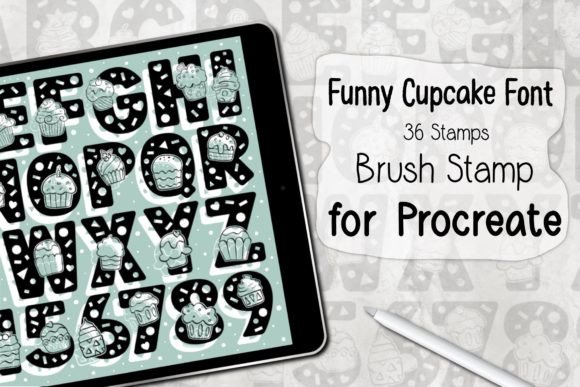 Download Funny Cupcake Font ‪Procreate Stamp‬ - Fun Collection