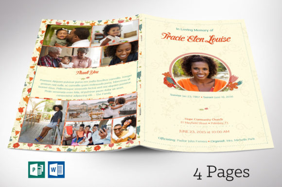 Download Floral Funeral Program Word Publisher - Fun Collection